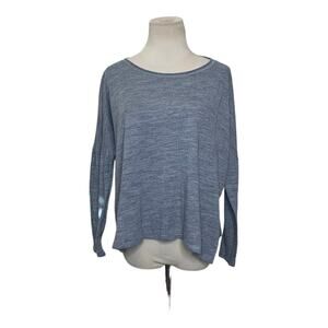 Oversize long sleeves boat neck gray top size M